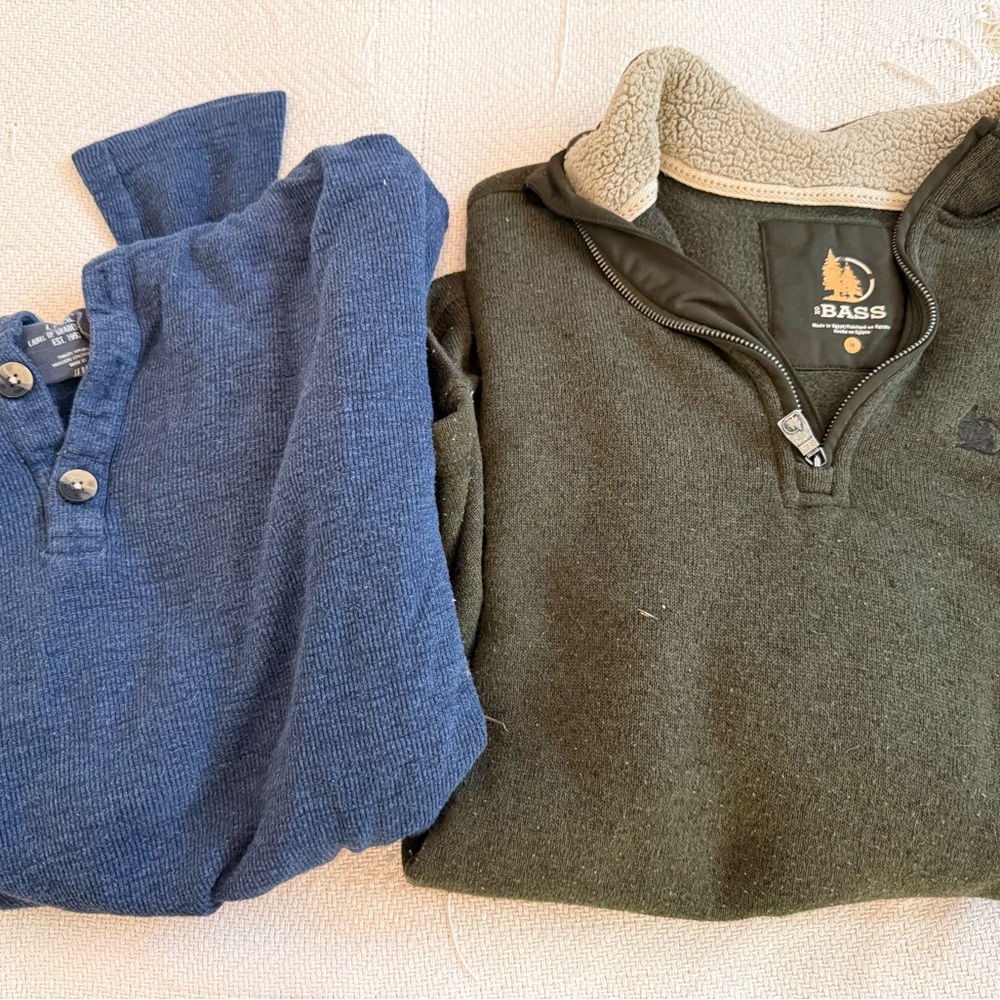 Bass Green and Blue Sweaters